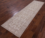 Ivory Peshawar Hand Knotted Wool Runner Rug - 2' 7" X 9' 9" - Golden Nile