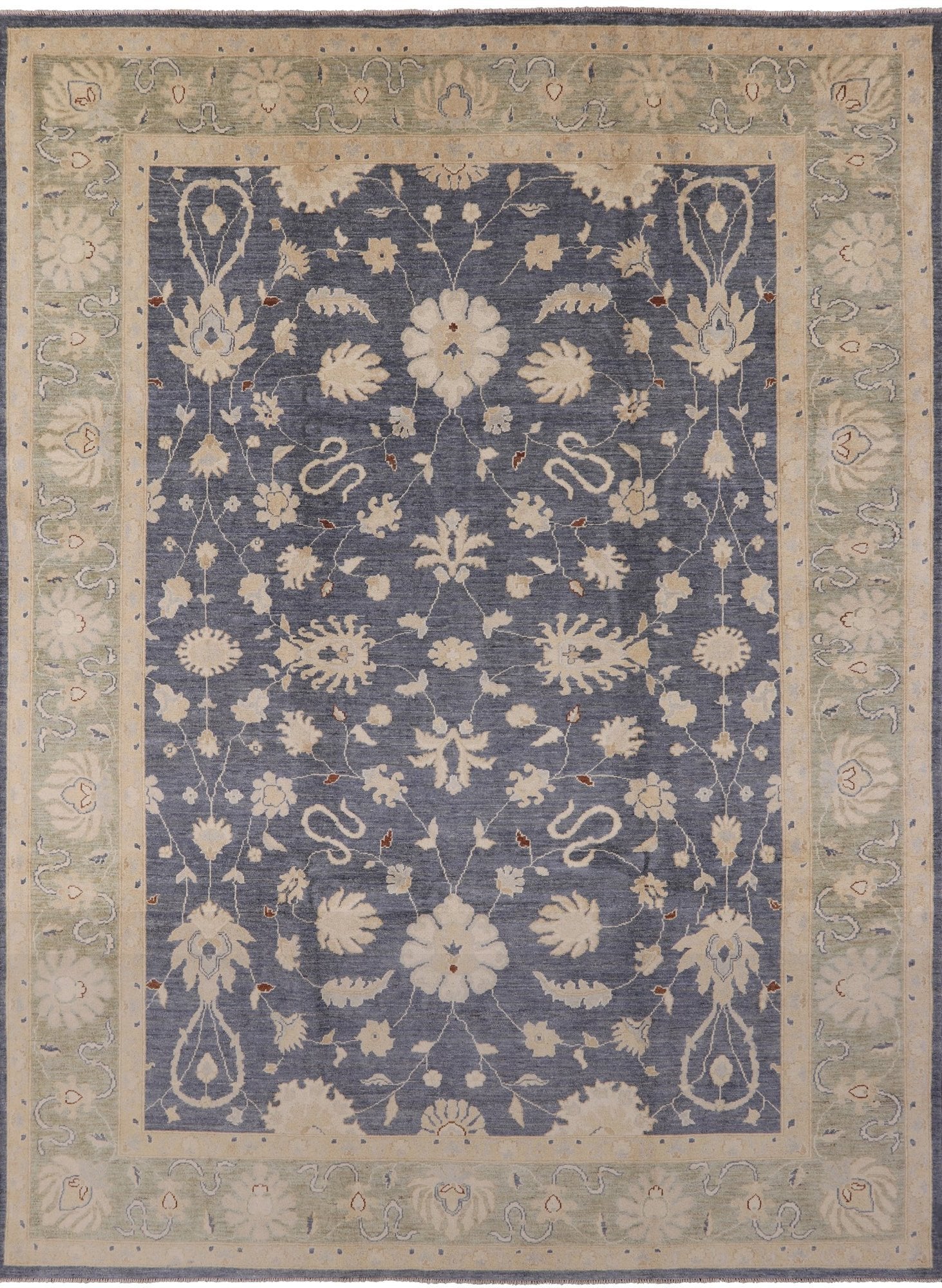 Turkish Oushak Wool Hand Knotted Area Rug - 9' 0" X 11' 10" - Golden Nile