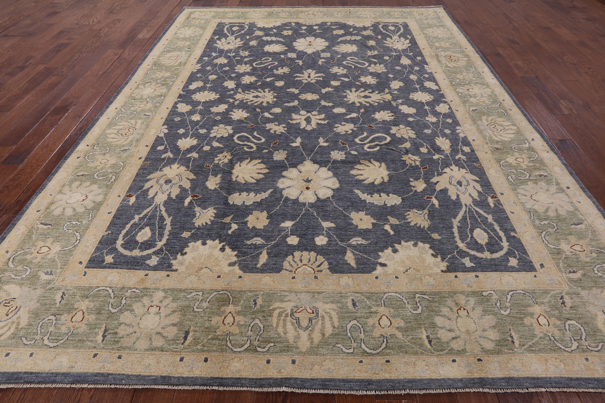 Turkish Oushak Wool Hand Knotted Area Rug - 9' 0" X 11' 10" - Golden Nile