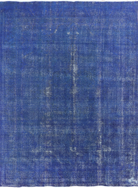 10 x 13 Blue Overdyed Oriental Rug - Golden Nile