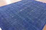 10 x 13 Blue Overdyed Oriental Rug - Golden Nile