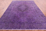 Purple Persian Overdyed Handmade Wool Rug - 9' 7" X 12' 9" - Golden Nile