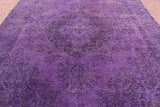 Purple Persian Overdyed Handmade Wool Rug - 9' 7" X 12' 9" - Golden Nile