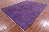 Purple Persian Overdyed Handmade Wool Rug - 9' 7" X 12' 9" - Golden Nile