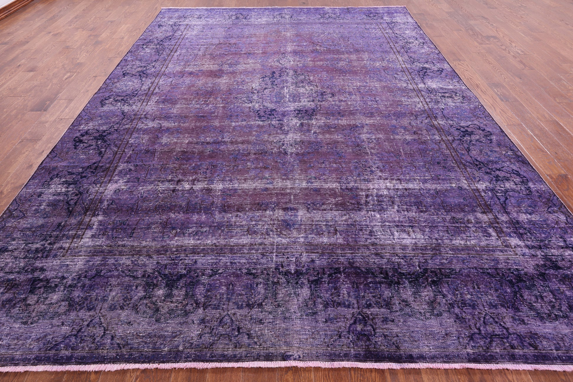 Purple Persian Overdyed Handmade Wool Area Rug - 9' 7" X 13' 0" - Golden Nile