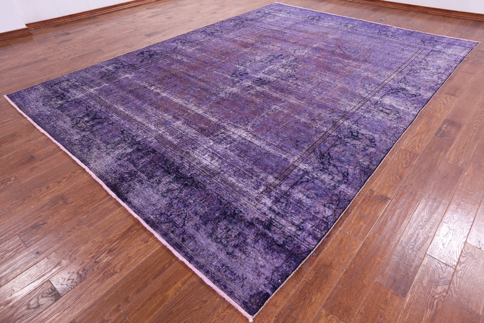 Purple Persian Overdyed Handmade Wool Area Rug - 9' 7" X 13' 0" - Golden Nile