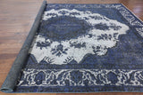 10 x 12 Blue Persian Tabriz Overdyed Rug - Golden Nile