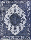 10 x 12 Blue Persian Tabriz Overdyed Rug - Golden Nile