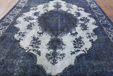 10 x 12 Blue Persian Tabriz Overdyed Rug - Golden Nile