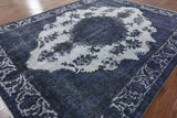 10 x 12 Blue Persian Tabriz Overdyed Rug - Golden Nile