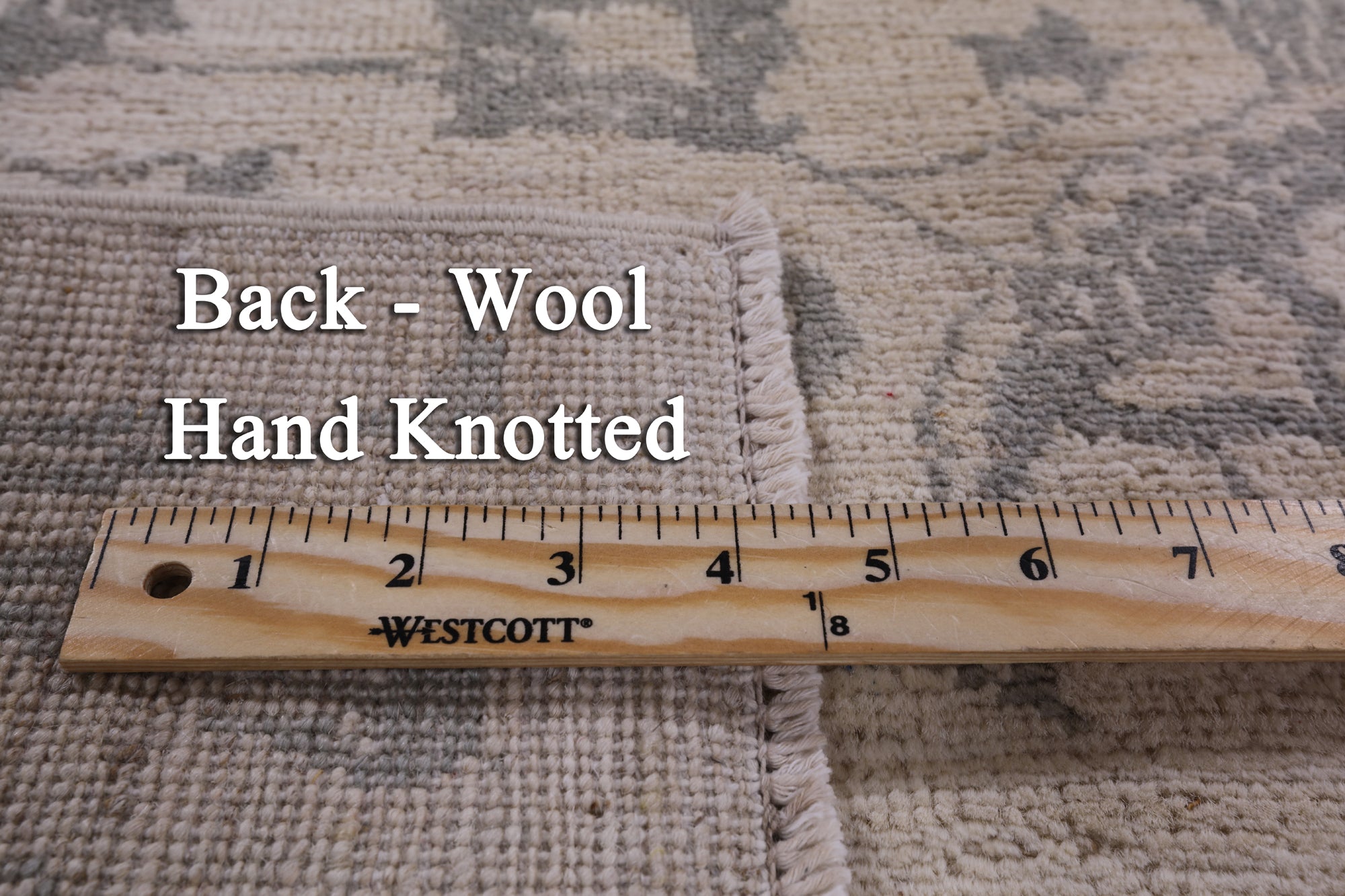 Ivory Peshawar Hand Knotted Wool Area Rug - 4' 2" X 6' 4" - Golden Nile