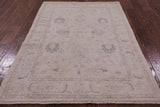 Ivory Peshawar Handmade Wool Area Rug - 4' 2" X 5' 10" - Golden Nile