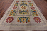 Wool & Silk Modern Art Deco Area Rug 9 x 12 - Golden Nile