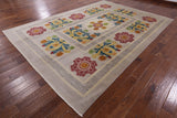 Wool & Silk Modern Art Deco Area Rug 9 x 12 - Golden Nile