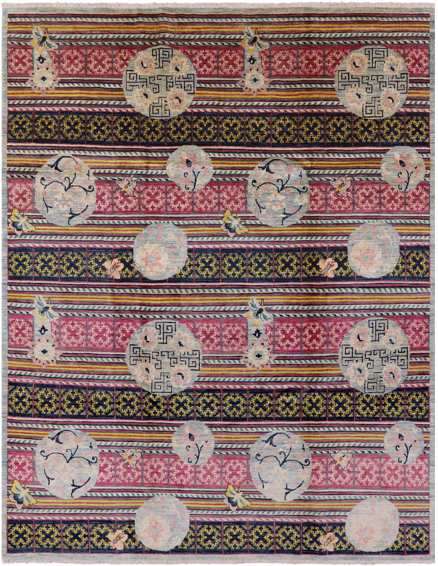 Modern Handmade Wool Area Rug - 7' 10" X 10' 2" - Golden Nile
