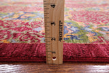 Red William Morris Hand Knotted Wool Rug - 9' 0" X 12' 0" - Golden Nile