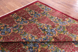 Red William Morris Hand Knotted Wool Rug - 9' 0" X 12' 0" - Golden Nile