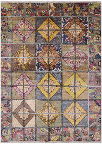 William Morris Handmade Wool Area Rug - 6' 2" X 8' 3" - Golden Nile