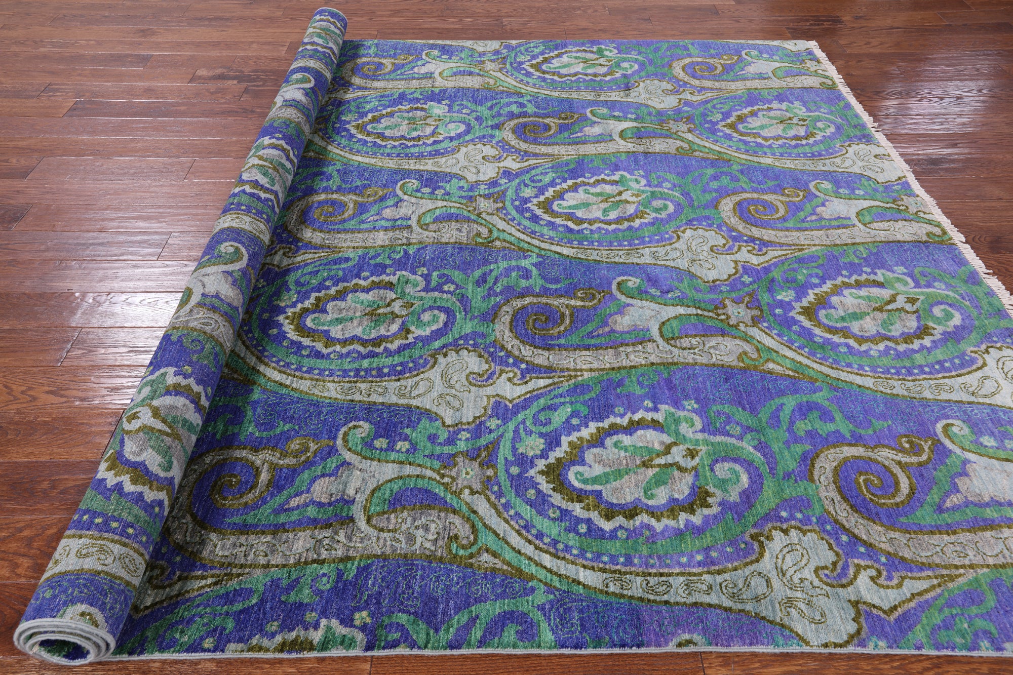 William Morris Hand Knotted Wool Area Rug - 8' 1 X 10' 2 - Golden Nile