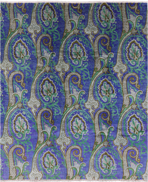 William Morris Hand Knotted Wool Area Rug - 8' 1 X 10' 2 - Golden Nile