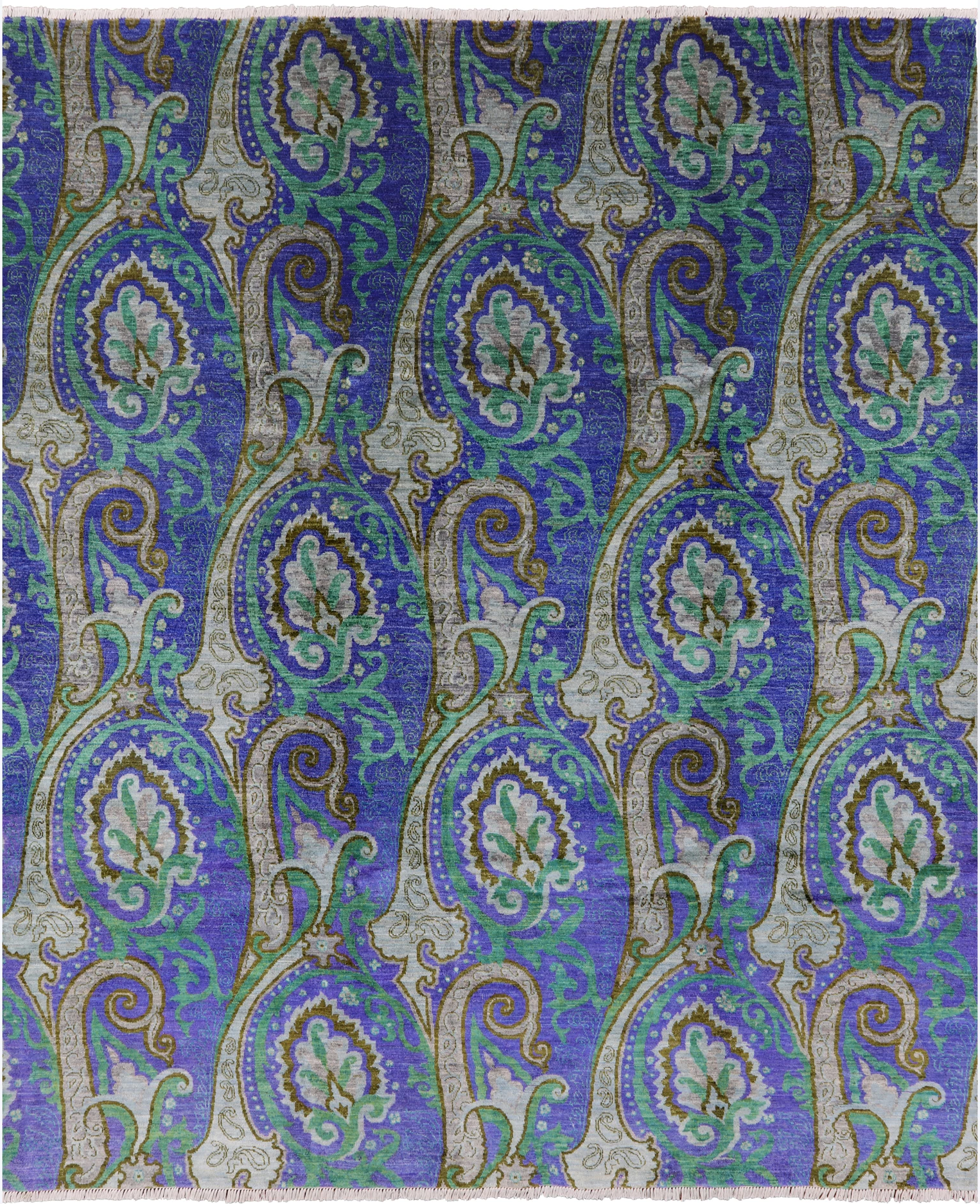 William Morris Hand Knotted Wool Area Rug - 8' 1 X 10' 2 - Golden Nile