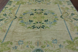 Flowered Persian Art Deco Area Rug 8 x 10 - Golden Nile