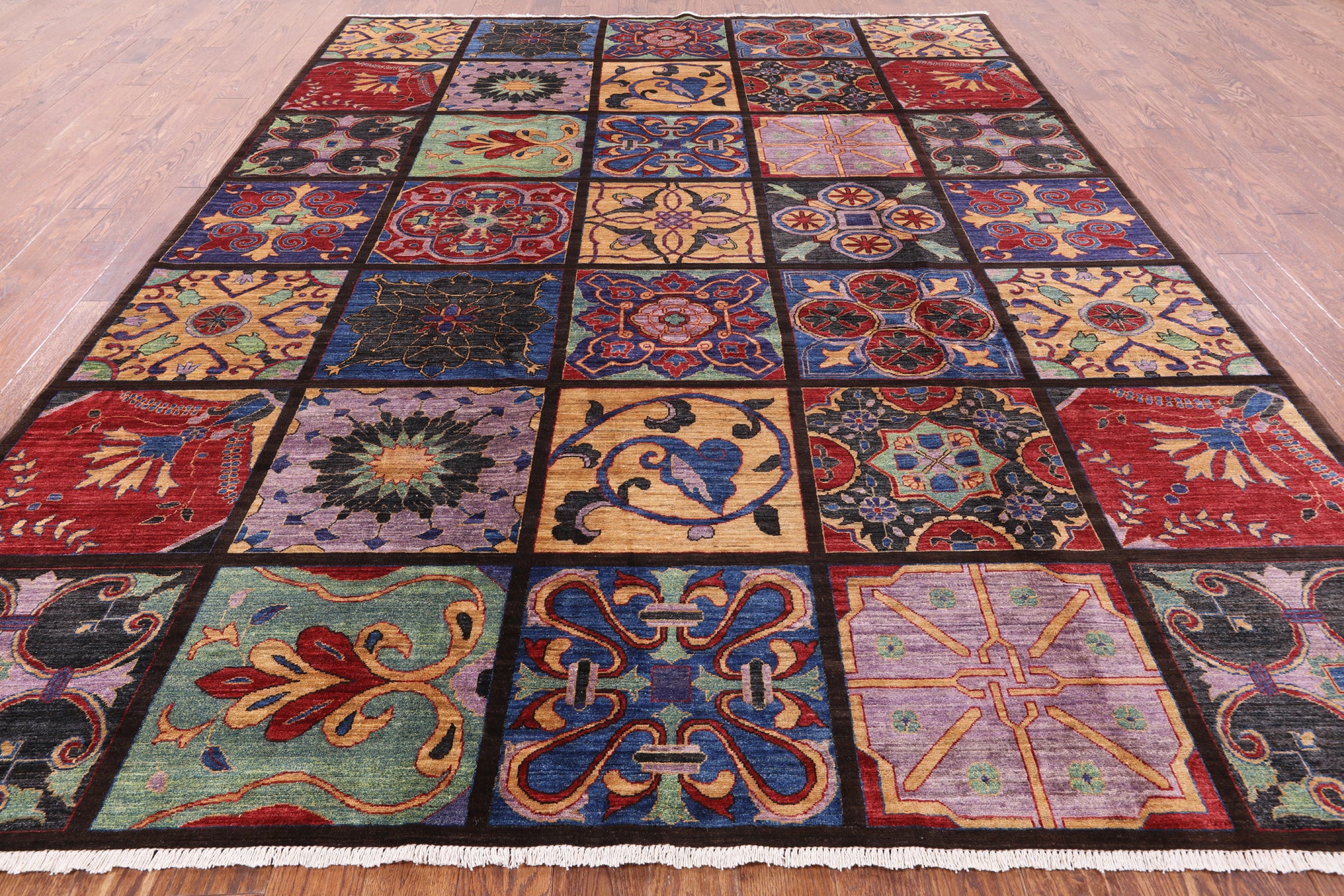 William Morris Handmade Wool Area Rug - 9' 1" X 11' 10" - Golden Nile