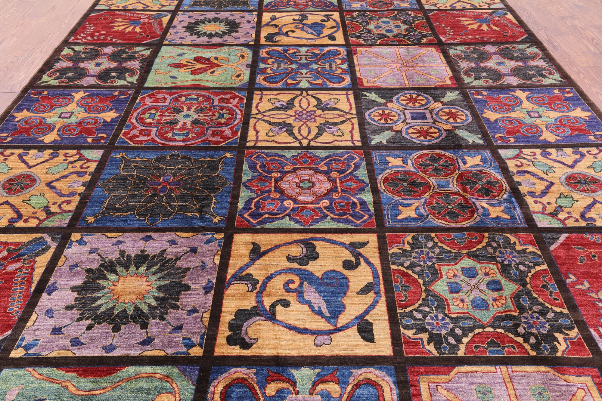 William Morris Handmade Wool Area Rug - 9' 1" X 11' 10" - Golden Nile