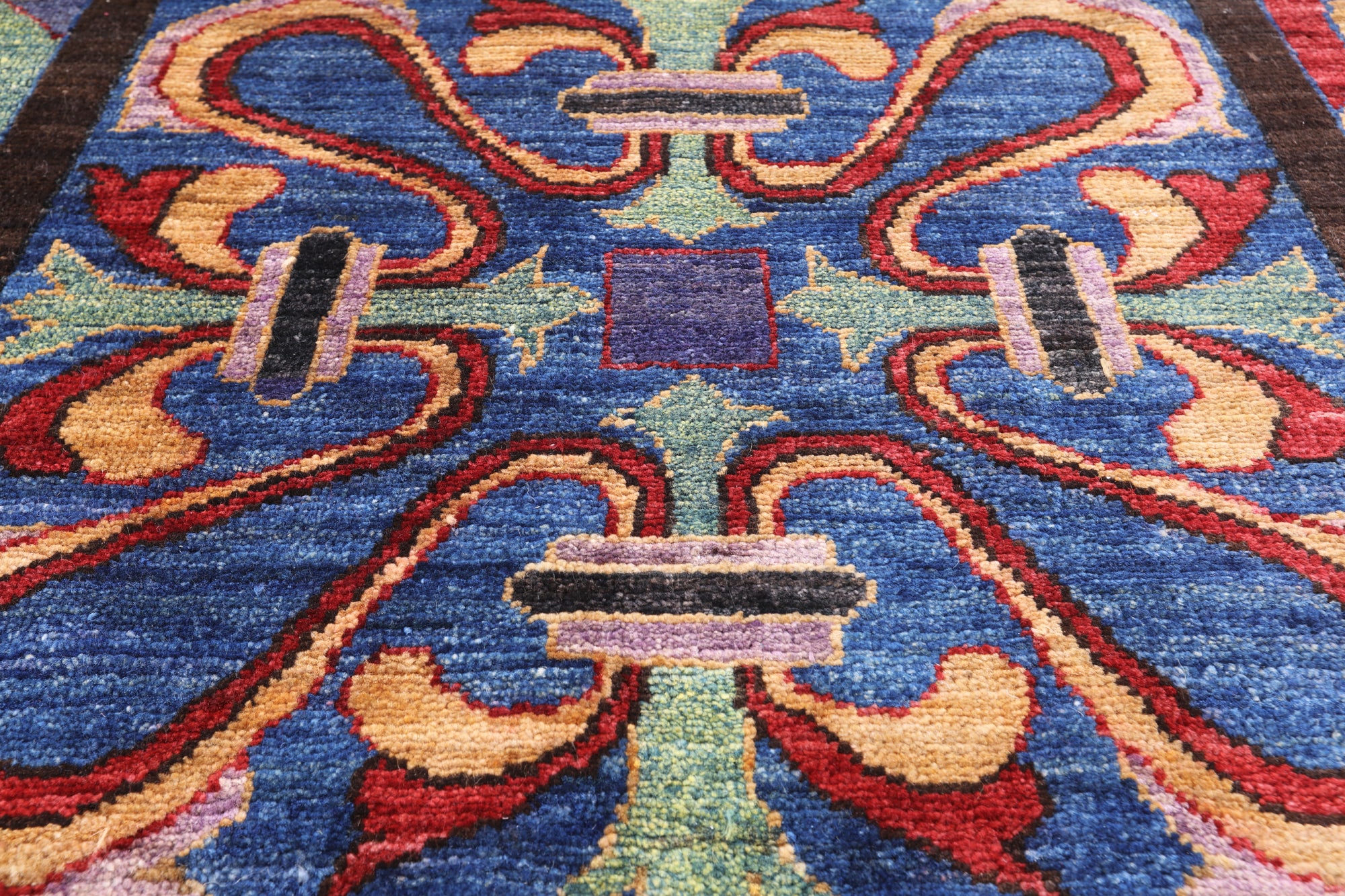 William Morris Handmade Wool Area Rug - 9' 1" X 11' 10" - Golden Nile