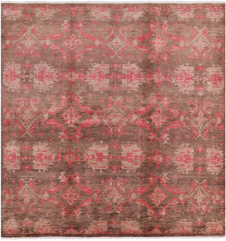 Square William Morris Handmade Wool Area Rug - 9' 2