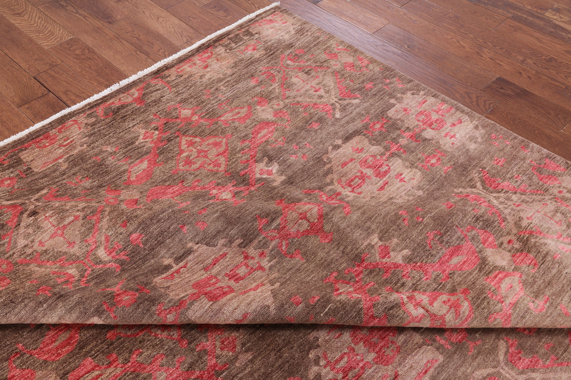 Square William Morris Handmade Wool Area Rug - 9' 2" X 9' 3" - Golden Nile