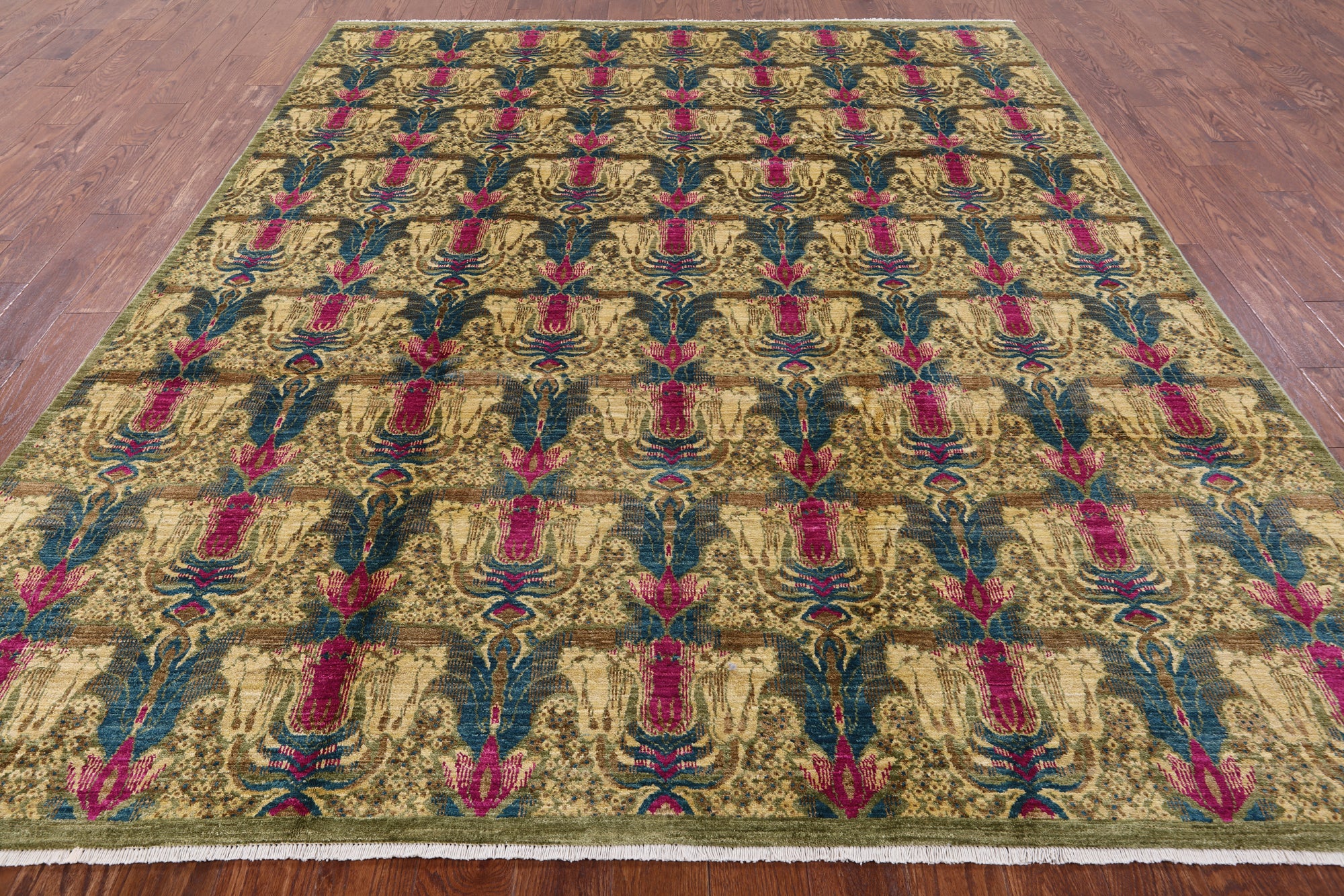 William Morris Hand Knotted Wool Area Rug - 8' 2" X 10' 2" - Golden Nile