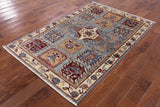 Persian Fine Serapi Handmade Wool Area Rug - 4' 1" X 6' 1" - Golden Nile