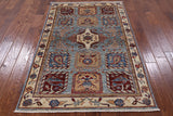 Persian Fine Serapi Handmade Wool Area Rug - 4' 1" X 6' 1" - Golden Nile