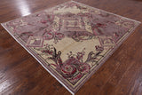 Square William Morris Handmade Wool Area Rug - 8' 3" X 8' 3" - Golden Nile