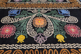 Black William Morris Hand Knotted Wool Area Rug - 9' 1" X 12' 4" - Golden Nile