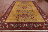 William Morris Handmade Wool Area Rug - 10' 0" X 13' 10" - Golden Nile