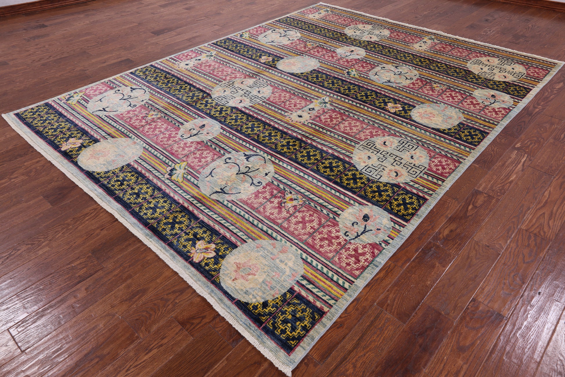 William Morris Handmade Wool Rug  - 7' 10" X 10' 7" - Golden Nile