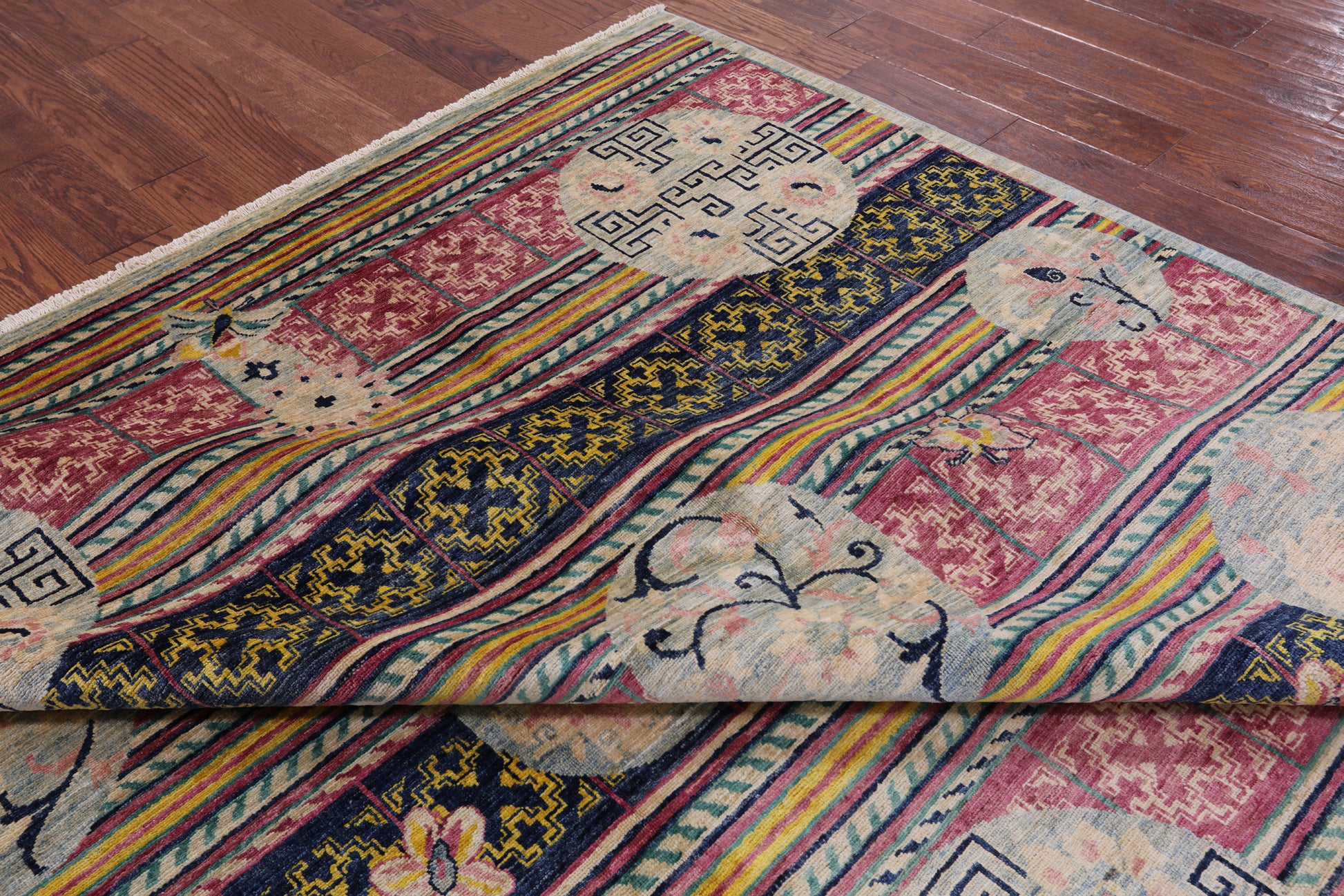 William Morris Handmade Wool Rug  - 7' 10" X 10' 7" - Golden Nile