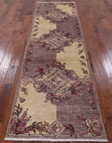 William Morris Handmade Wool Runner Rug - 3' 2" X 10' 1" - Golden Nile