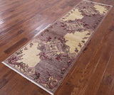 William Morris Handmade Wool Runner Rug - 3' 2" X 10' 1" - Golden Nile