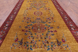 William Morris Handmade Wool Rug - 8' 0" X 13' 9" - Golden Nile