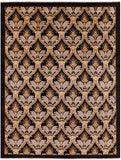 Brown William Morris Hand Knotted Wool Rug - 8' 10" X 11' 6" - Golden Nile