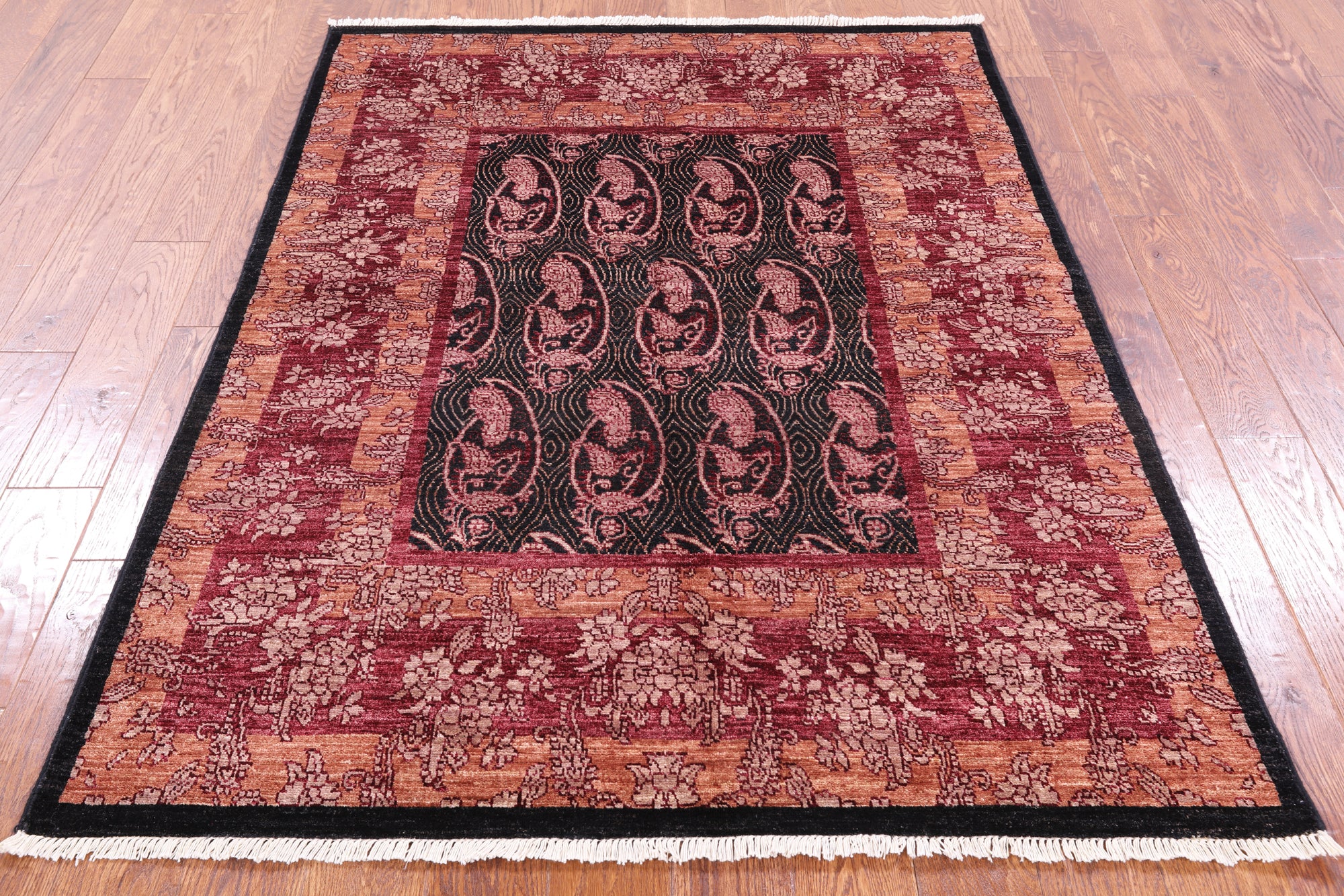 William Morris Handmade Wool Rug - 4' 7" X 6' 2" - Golden Nile