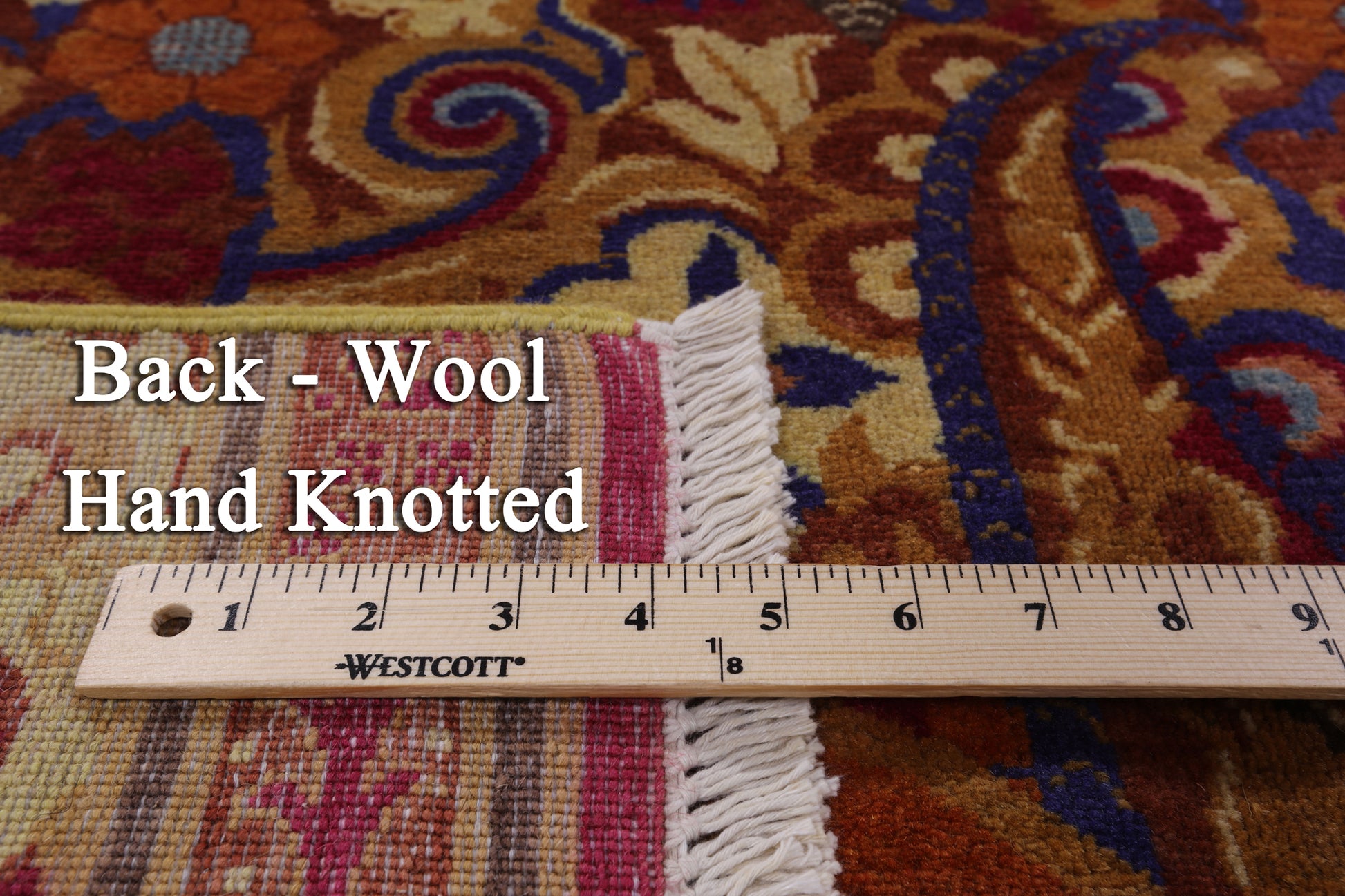 William Morris Hand Knotted Wool Rug - 7' 10" X 9' 7" - Golden Nile