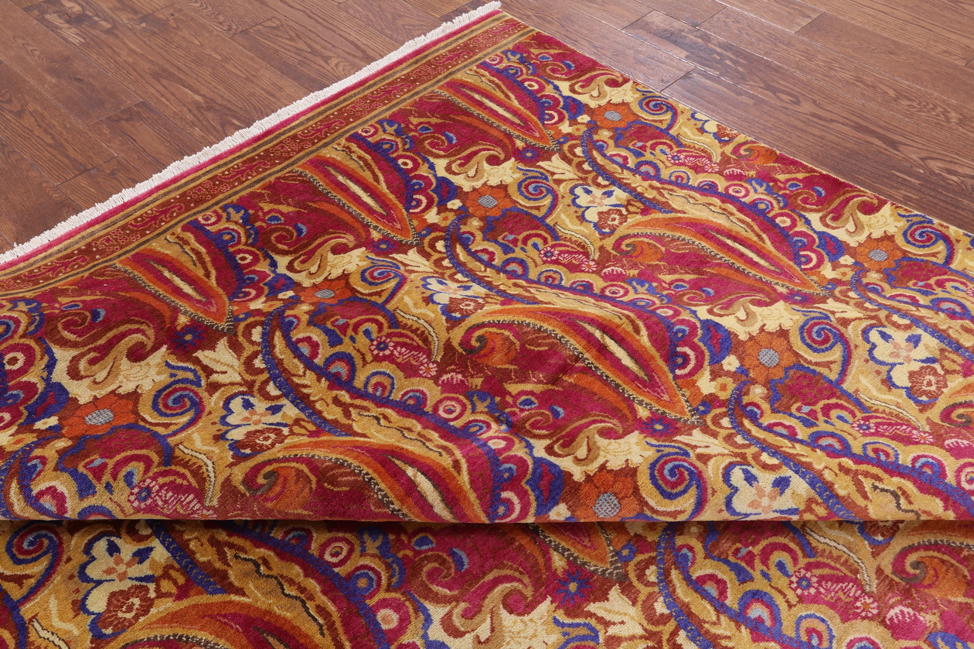 William Morris Hand Knotted Wool Rug - 7' 10" X 9' 7" - Golden Nile