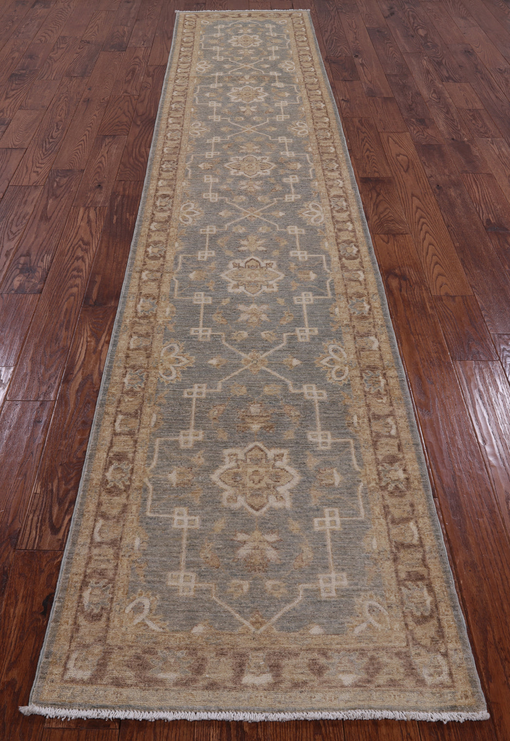 Grey Peshawar Handmade Wool Runner Rug - 2' 6" X 13' 3" - Golden Nile