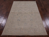 Ivory Turkish Oushak Hand Knotted Wool Rug - 3' 10" X 6' 0" - Golden Nile