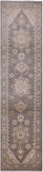 Grey Peshawar Handmade Wool Runner Rug - 2' 5" X 9' 10" - Golden Nile