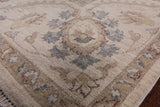 Ivory Turkish Oushak Hand Knotted Wool Area Rug - 8' 2" X 10' 0" - Golden Nile